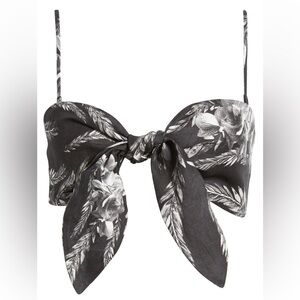 ALLSAINTS
Riah Mia Bandeau Linen Crop Camisole Top in Black